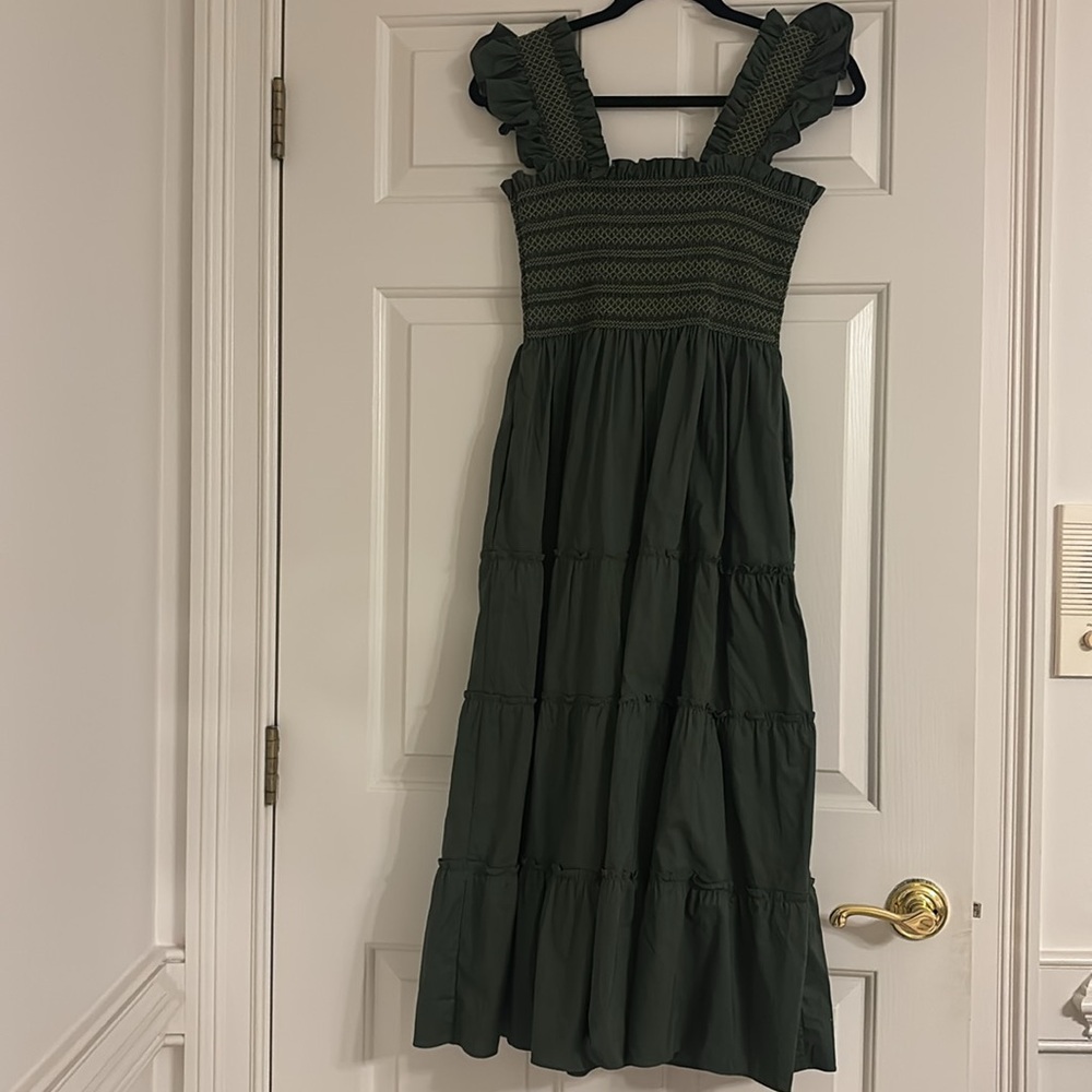 Hill House Home The Ellie Nap Dress - Leaf Green Cotton - Picture 2 of 4